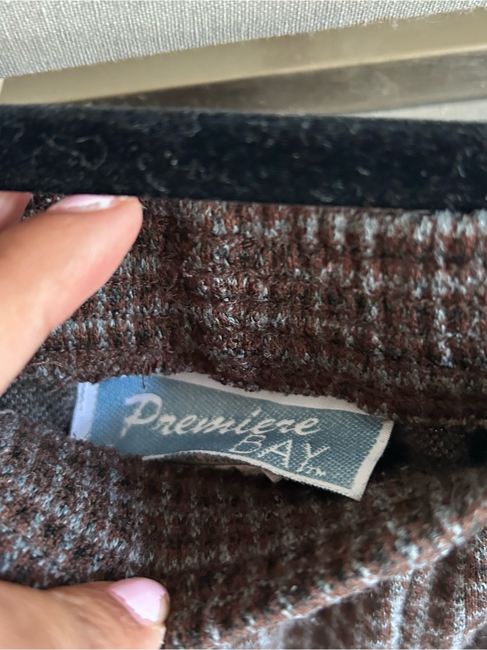 Vintage Brown Checked Straight-Leg Trousers - Picture 5 of 5